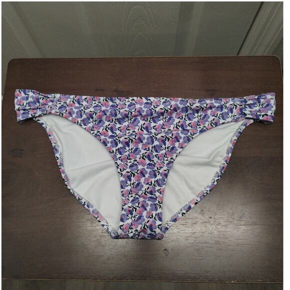 Jessica Simpson NWT Size Large Purple Pink Floral Swimwear Bikini Bottom - Picture 1 of 6
